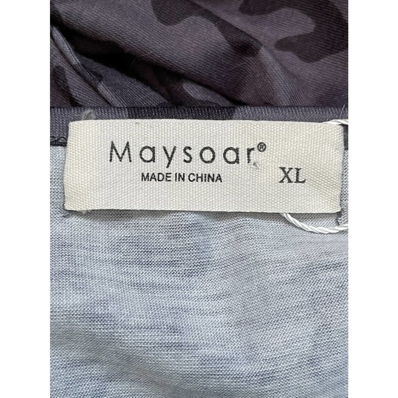 Maysoar Gray leopard print top XL - Picture 4 of 5